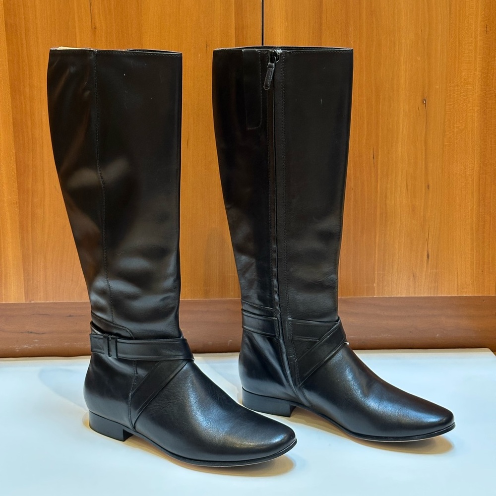 NWOT Cole Haan Knee-High Boots w/ Classic Ankle Strap Detail - Picture 4 of 12
